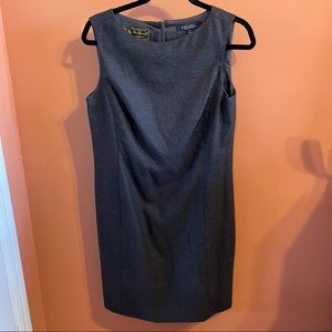 Brooks Brothers 100% Merino Wool Dark Gray Above The Knee Sheath Dress - Size 6